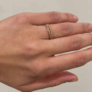 TIFFANY 18K Rose Gold Metro Rose Cut Eternity band Ring size 6.